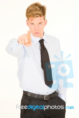 Businessman Pointing His Index Stock Photo