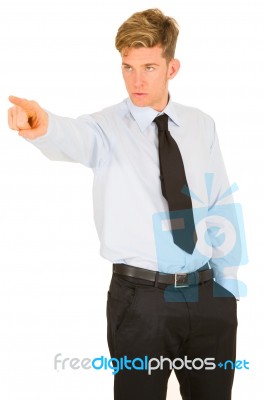 Businessman Pointing His Index Stock Photo