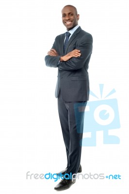 Businessman Posing Confidently Stock Photo