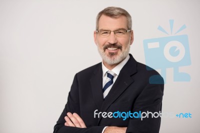 Businessman Posing With Confidence Stock Photo