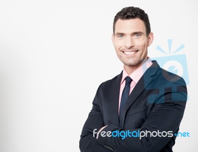 Businessman Posing With Confident Stock Photo