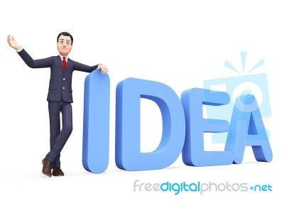 Businessman Presenting Idea Indicates Ideas Corporate And Businessmen Stock Image