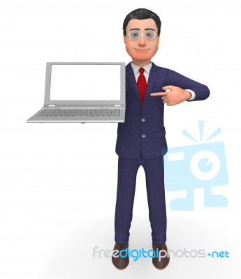 Businessman Presenting Represents Text Space And Blank Stock Image