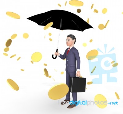 Businessman Profits Means Currency Wealthy And Entrepreneurs 3d Stock Image