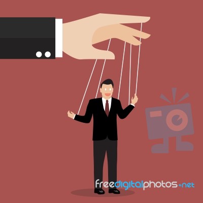 Businessman Puppet On Ropes Stock Image