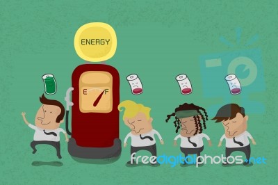 Businessman Recharge The Energy Stock Image