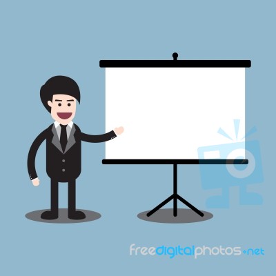 Businessman Reporting On Presentation Board Stock Image