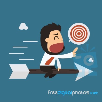 Businessman Riding On Arrow Stock Image