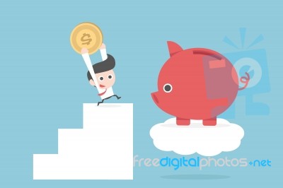 Businessman Saving Money Stock Image