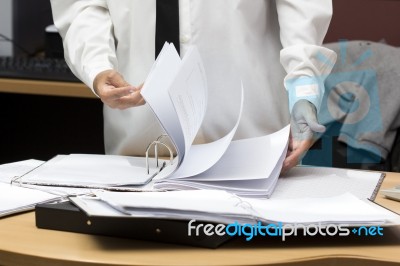 Businessman Search In File Stock Photo