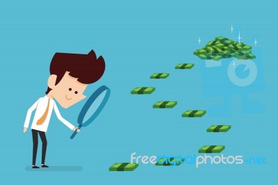 Businessman Searching Money Stock Image