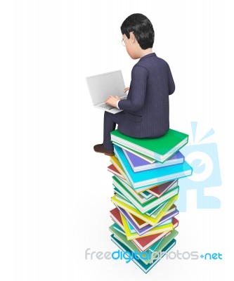 Businessman Searching Represents Education Help And Learn Stock Image