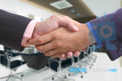 Businessman Shaking Hands After Finished Discussed Stock Photo