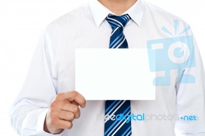 Businessman Showing Blank Card Stock Photo