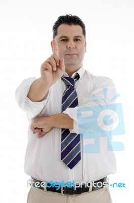 Businessman Showing Hand Gesture Stock Photo