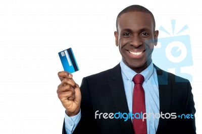 Businessman Showing His Credit Card Stock Photo