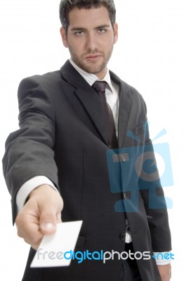 Businessman Showing His Visiting Card Stock Photo