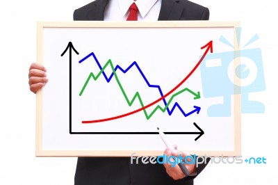 Businessman Showing Idea On White Board Stock Photo