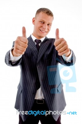 Businessman Showing Thumb Up Stock Photo