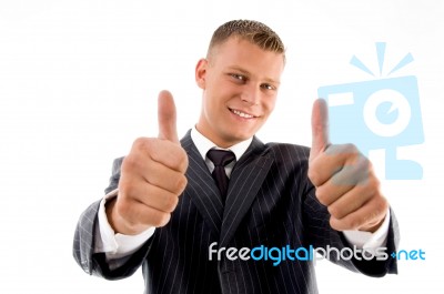 Businessman Showing Thumb Up Stock Photo