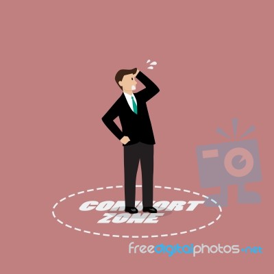 Businessman Standing In Comfort Zone Stock Image