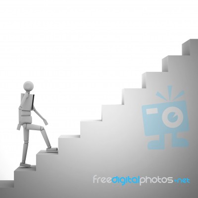 Businessman Stepping Up The Stairs Stock Image