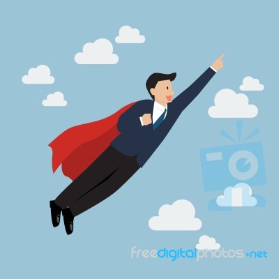 Businessman Super Hero Stock Image