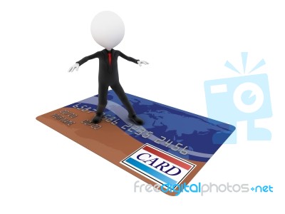 Businessman Surfing On Credit Card Stock Image