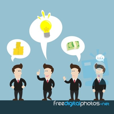 Businessman Talk About New Idea. Disagree Stock Image