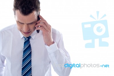 Businessman Talking Over Phone Stock Photo