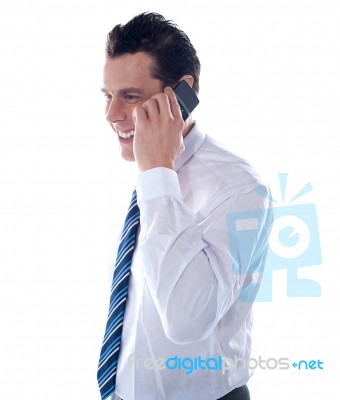 Businessman Talking Over Phone Stock Photo