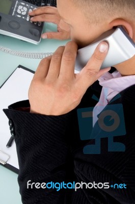 Businessman Talking Over Phone Stock Photo