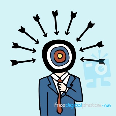 Businessman Target Dartboard Head Stock Image