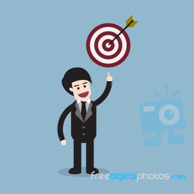 Businessman Target Goal Stock Image