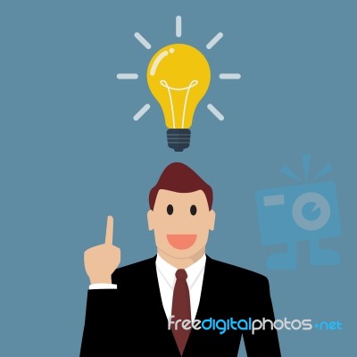 Businessman Thinking A New Idea Stock Image