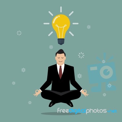 Businessman Thinking During Meditation Stock Image