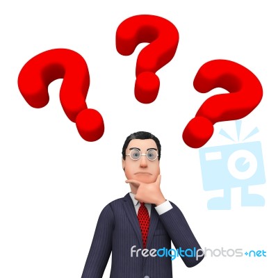 Businessman Thinking Indicates Frequently Asked Questions And About Stock Image