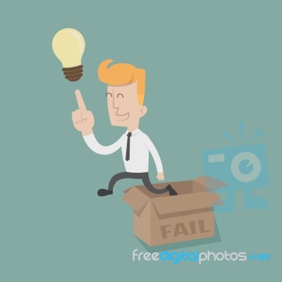 Businessman Thinking Outside The Box Stock Image