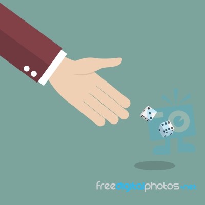 Businessman Throwing Dice Stock Image