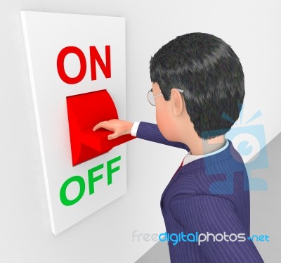 Businessman Turned Off Represents Power Switch And Company Stock Image