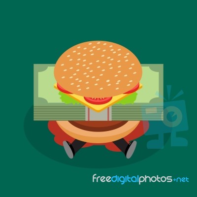 Businessman Under Hamburger Crisis Stock Image