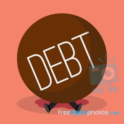 Businessman Under Heavy Debt Stock Image