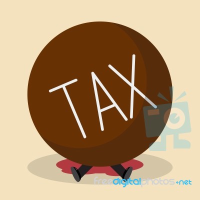 Businessman Under Heavy Tax Stock Image