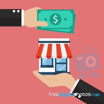 Businessman Use Money Buy Business Stock Image