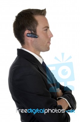 Businessman Using Bluetooth Stock Photo