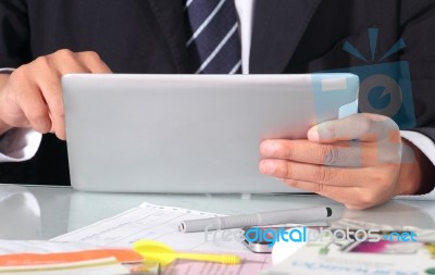 Businessman Using Digital Tablet Stock Photo