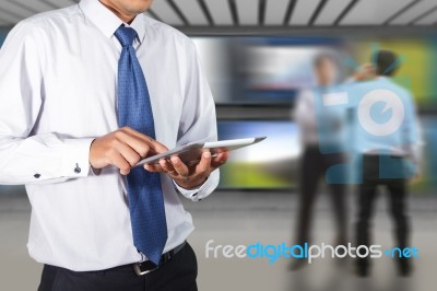 Businessman Using Tablet Stock Photo