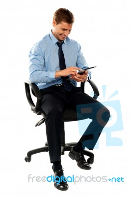 Businessman Using Tablet Pc Stock Photo