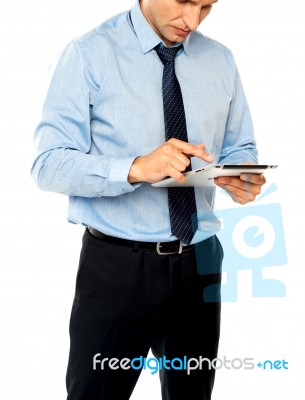 Businessman Using Tablet Pc Stock Photo