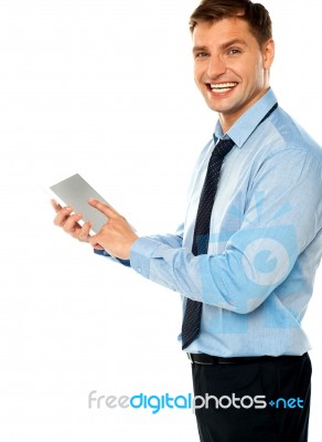 Businessman Using Tablet Pc Stock Photo